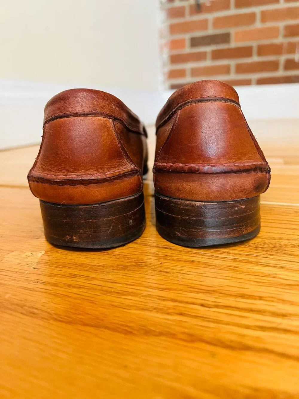 Polo Ralph Lauren Brown Leather Tassel Penny Loafers 8 Bench Made in Maine USA
